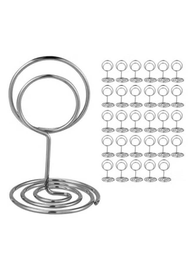 fantasize 30PCS Table Number Holders Place Card Holder - Photo Holders for Tables, Cards Stand Name Menu Clips, Table Sign Holders for Wedding Anniversary Birthday Party, Silver - Image 1